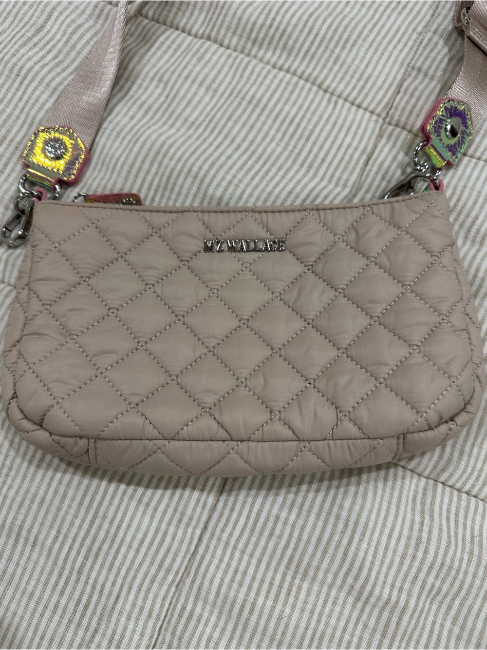 EUC MZ Wallace Quilted Crossbody Bag in Taupe - Picture 3 of 6